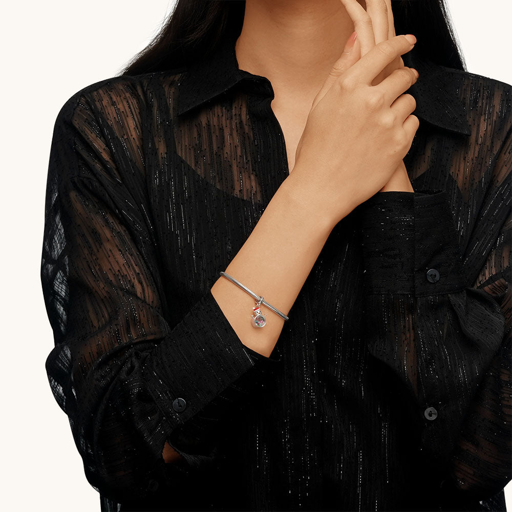 Gnoce Christmas Transparent Snowman Pendant Dangle Charm_5