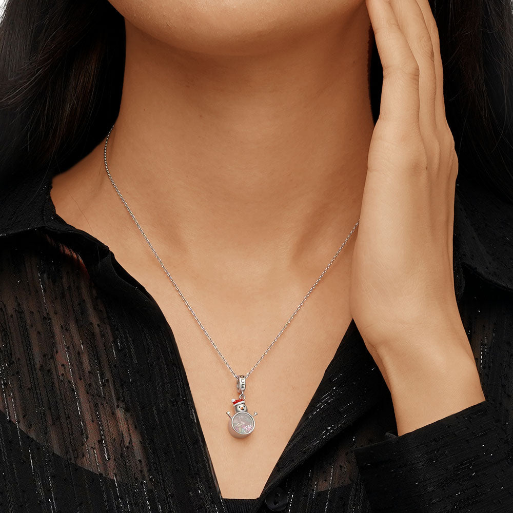 Gnoce Christmas Transparent Snowman Pendant Dangle Charm_4