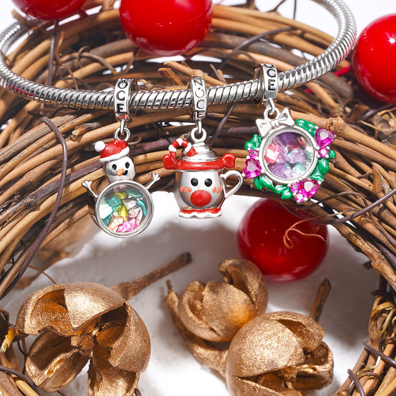 Gnoce Christmas Transparent Snowman Pendant Dangle Charm_3