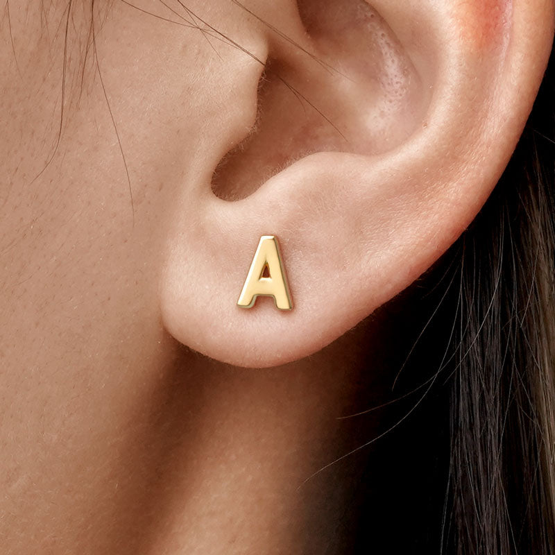 Gnoce Initial Letters Personalized Stud Earrings_4