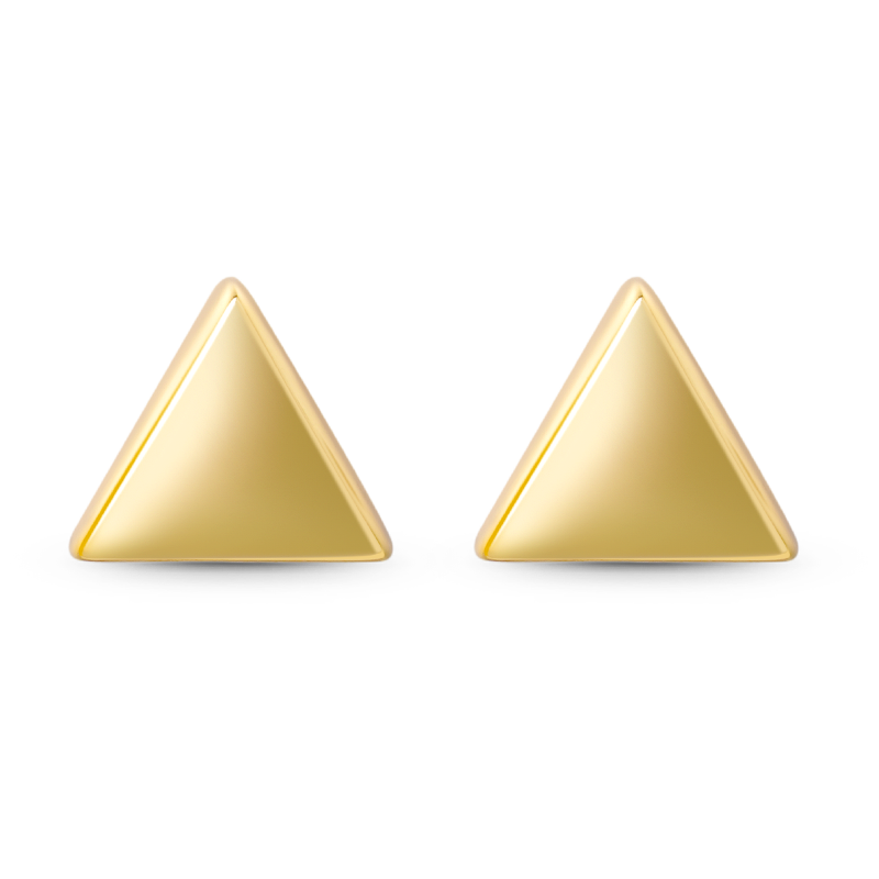 Gnoce Gold Triangle Stud Earrings_2