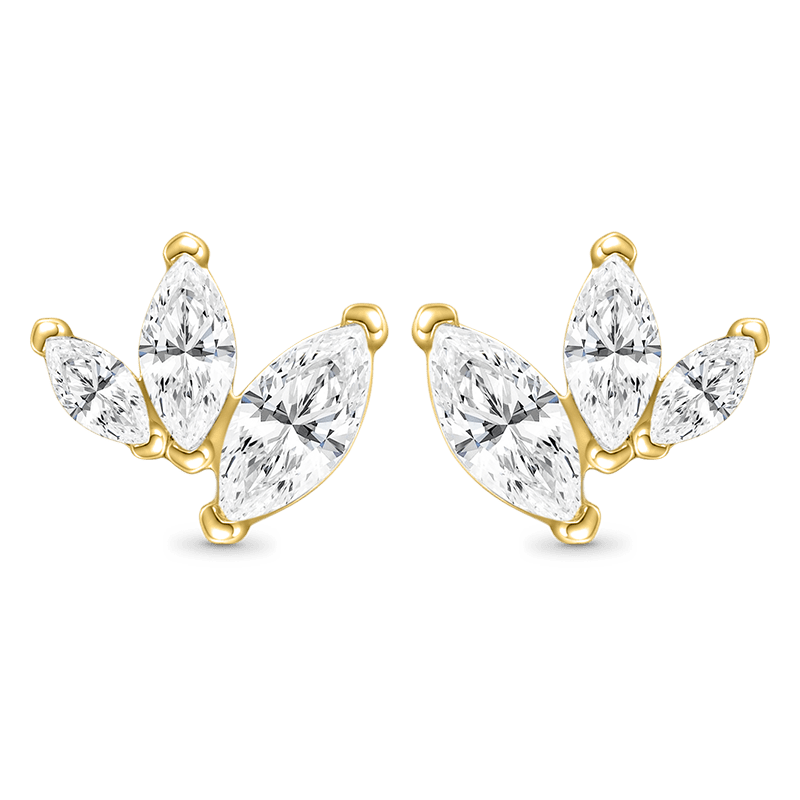 Gnoce Leaf-shaped Stud Earrings_1