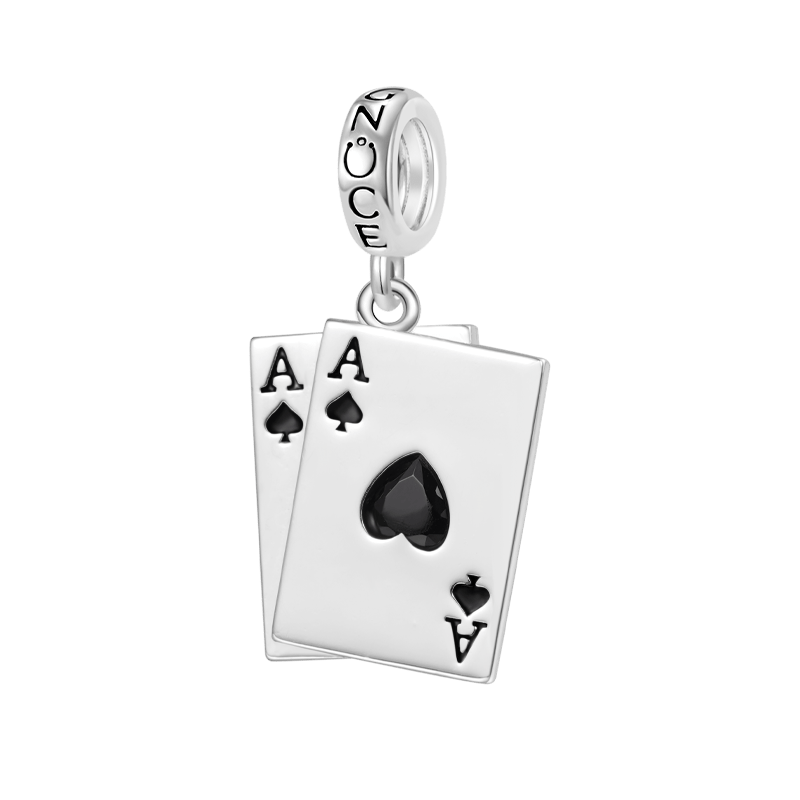 Gnoce Ace of Spades Playing Card Pendant Dangle Charm_1