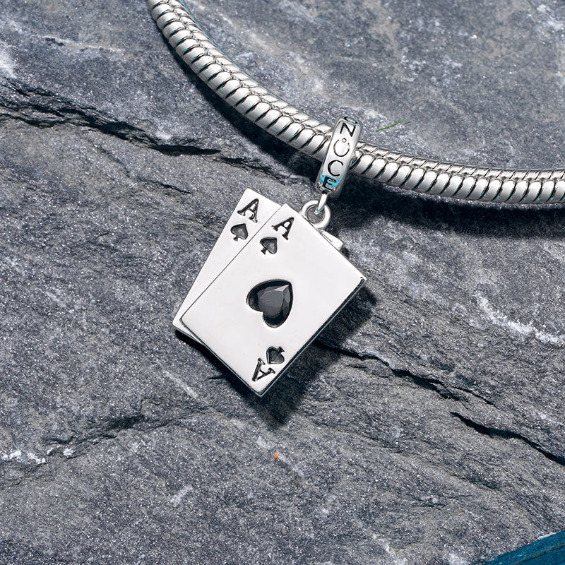Gnoce Ace of Spades Playing Card Pendant Dangle Charm_3
