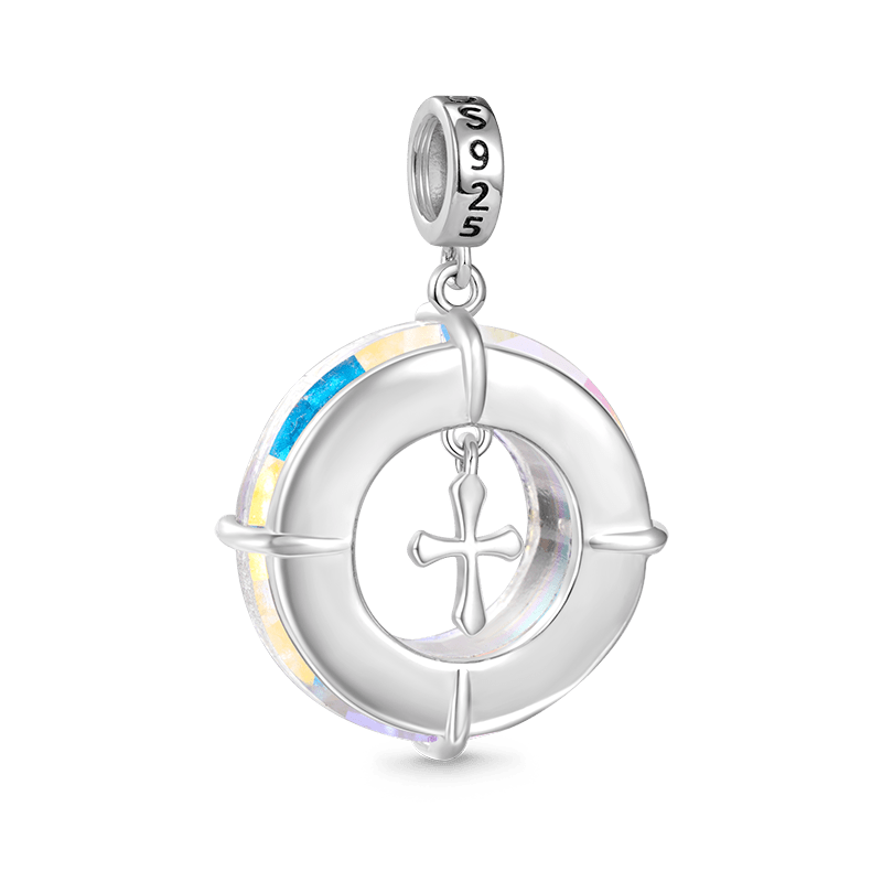 Gnoce Angel Circle Cross Pendant Dangle Charm_2