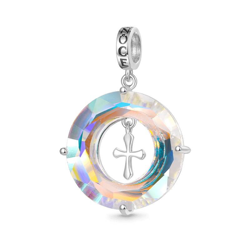 Gnoce Angel Circle Cross Pendant Dangle Charm_1