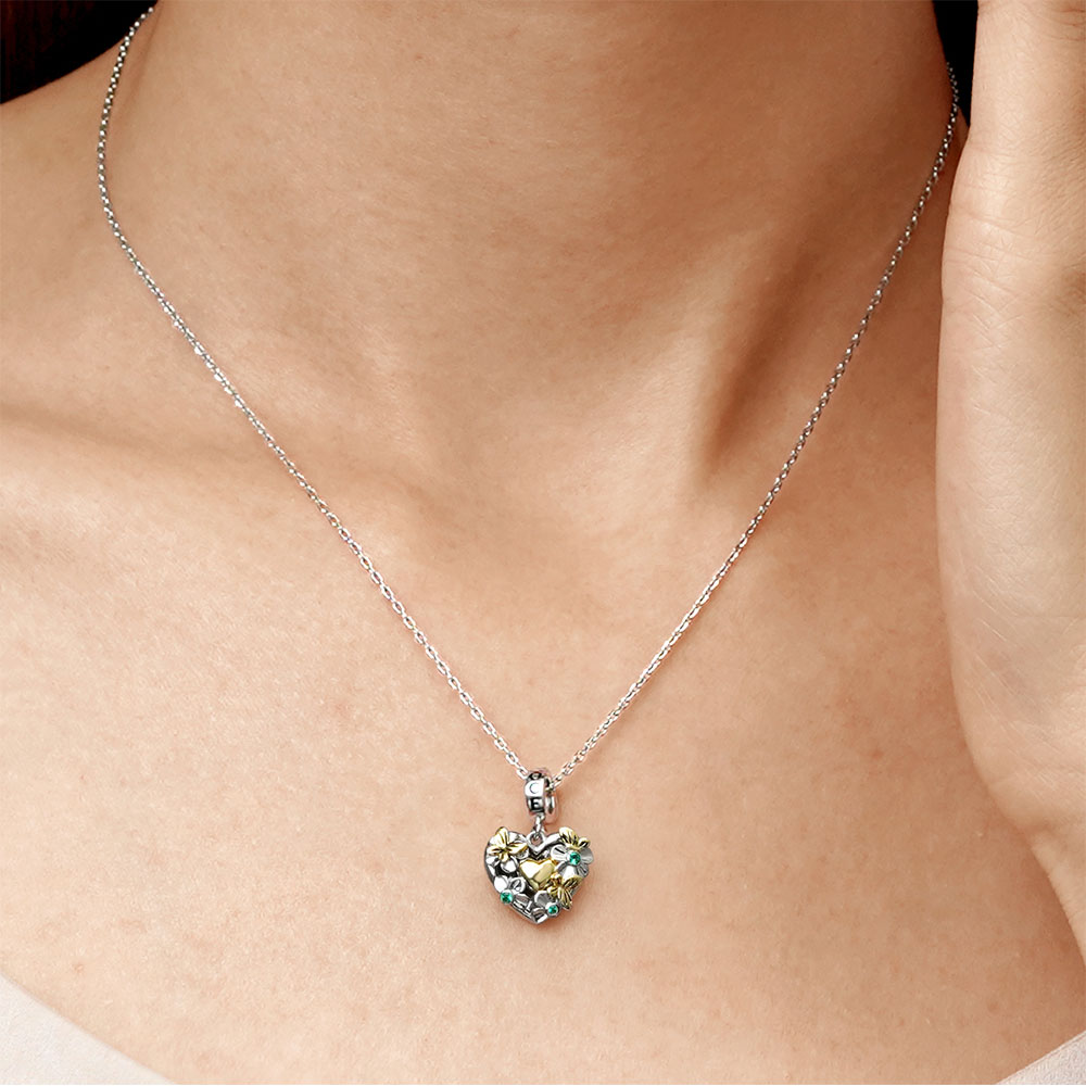 Gnoce "Shine You Light" Butterfly Love Flower Pendant Dangle Charm_5