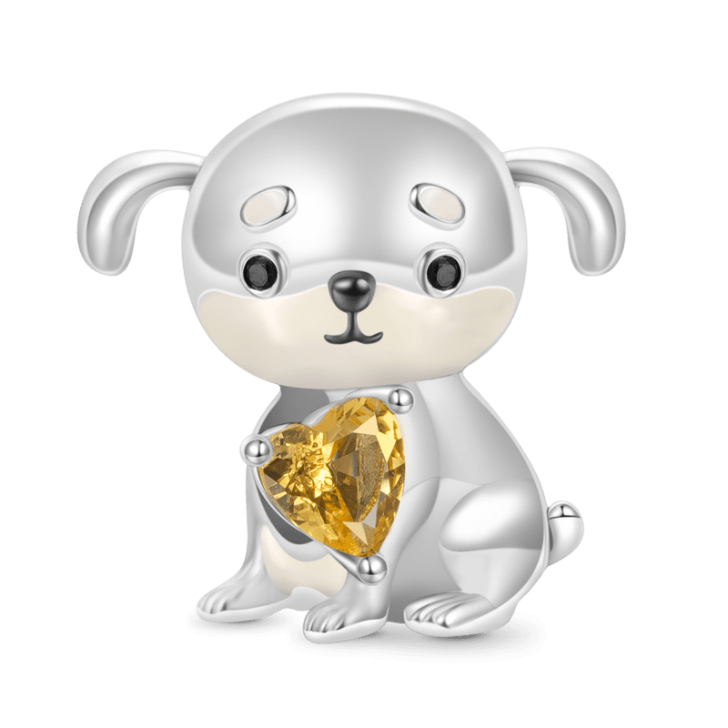 Gnoce Lovely Dog Embraces Heart Gem Charm_1