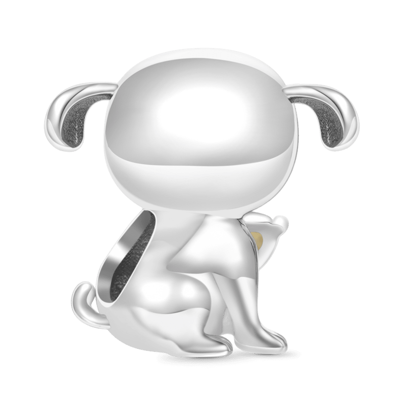 Gnoce Lovely Dog Embraces Heart Gem Charm_2