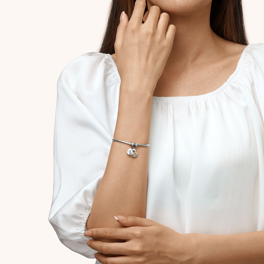 Gnoce Best Friends Heart Pendant Dangle Charm_5