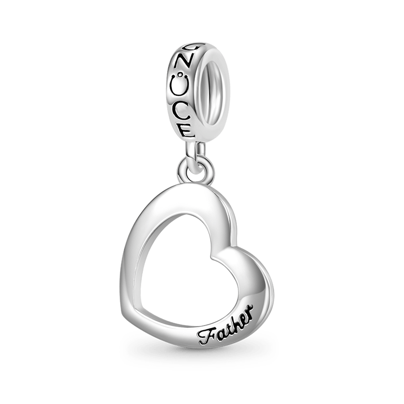 Gnoce Father&Daughter Heart Pendant Dangle Charm_3