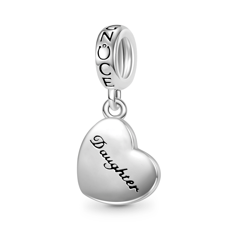 Gnoce Father&Daughter Heart Pendant Dangle Charm_2