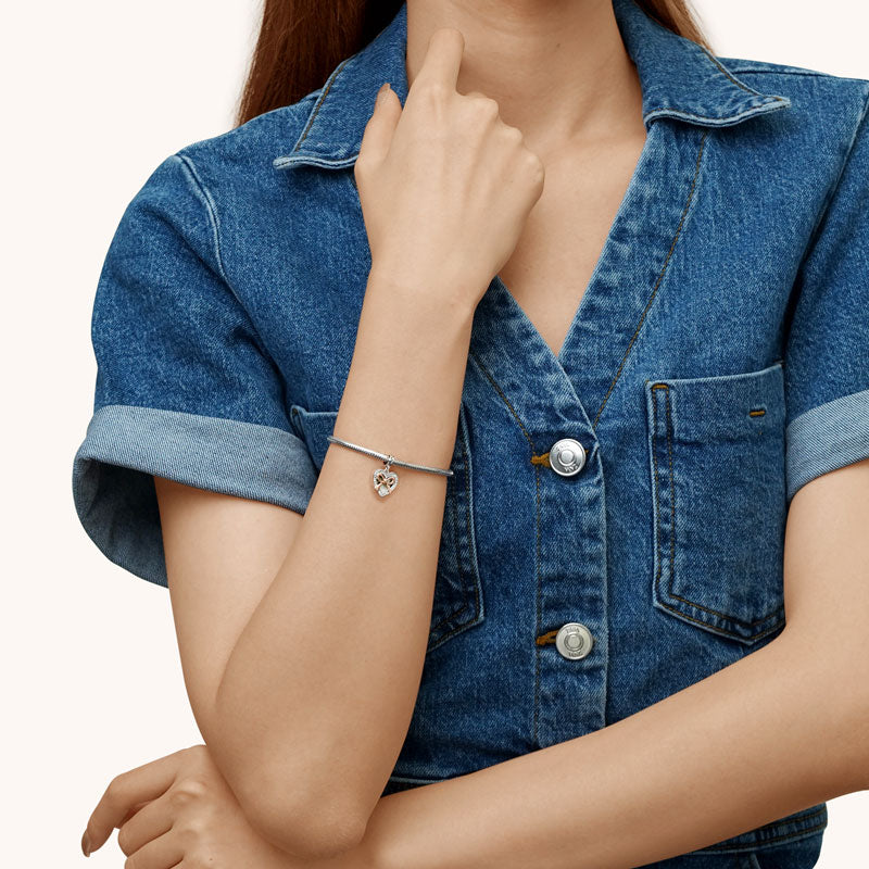 Gnoce "You Are Loved" Bow Tie Heart Pendant Dangle Charm_4