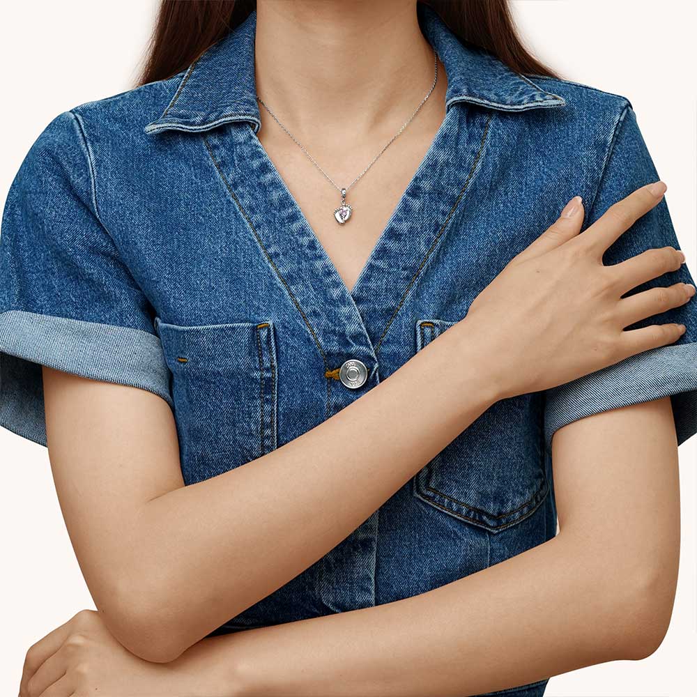 Gnoce Engravable Baby Feet Pendant Dangle Charm_6