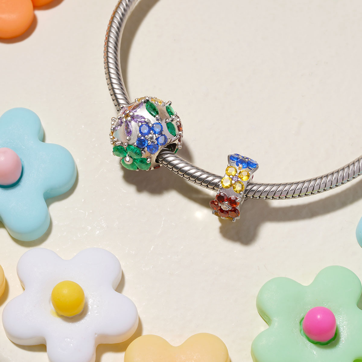 Gnoce Colorful Flowers Charm_3