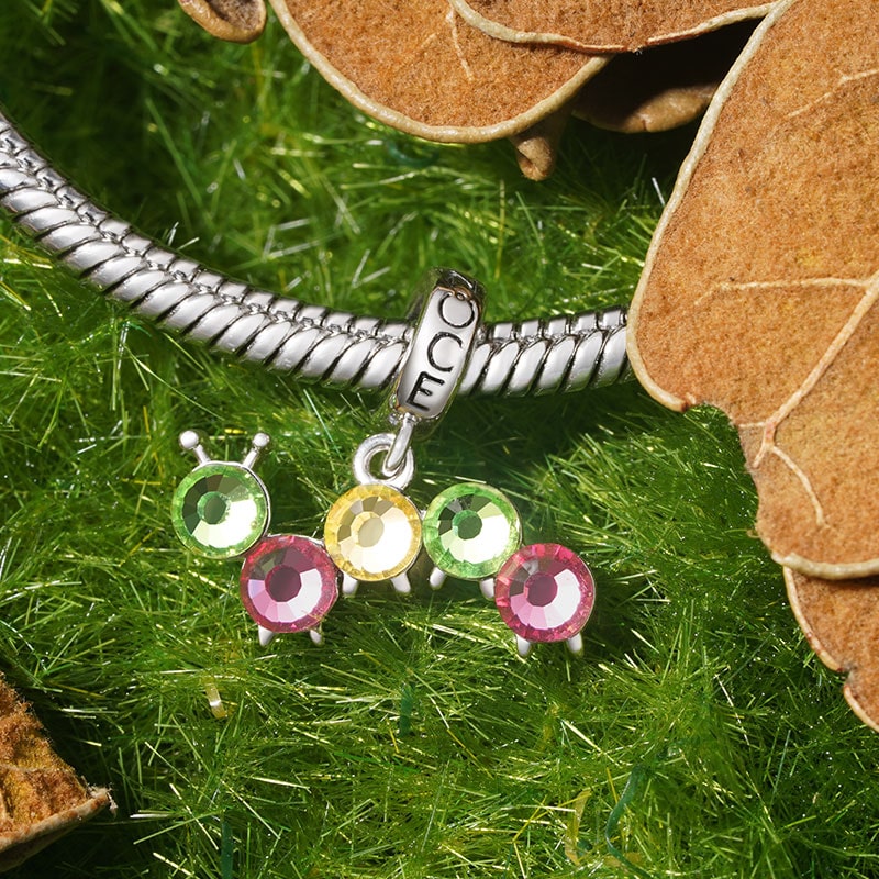 Gnoce Colorful Caterpillar Pendant Dangle Charm_3