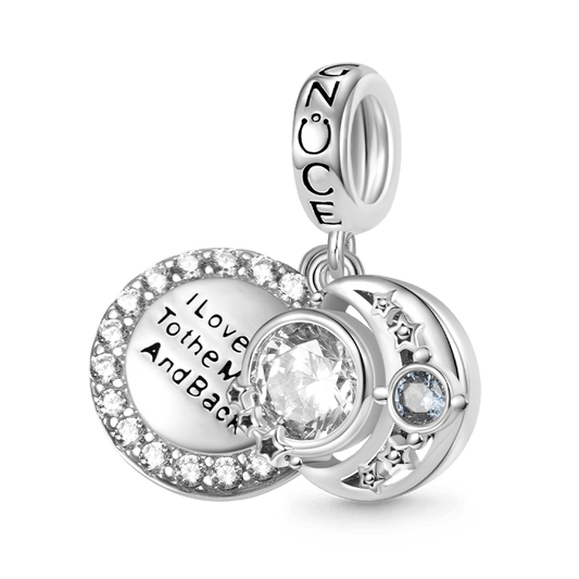 Gnoce Star Moon Engravable Pendant Dangle Charm_1