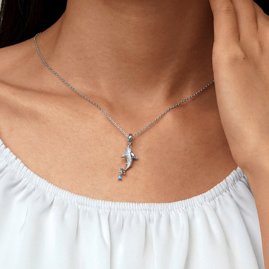 Gnoce Sparkling Shark Pendant Dangle Charm_7