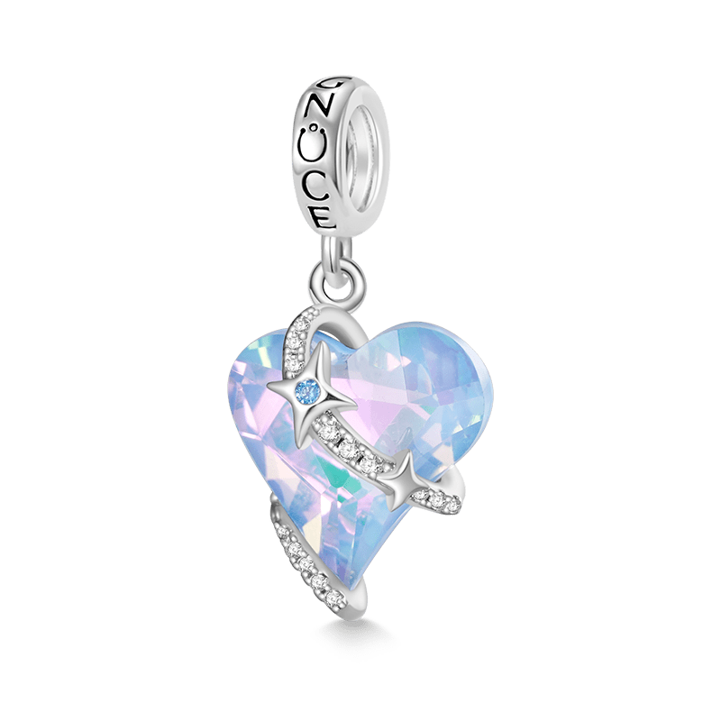 Gnoce Stars Surround Crooked Heart Pendant Dangle Charm_1