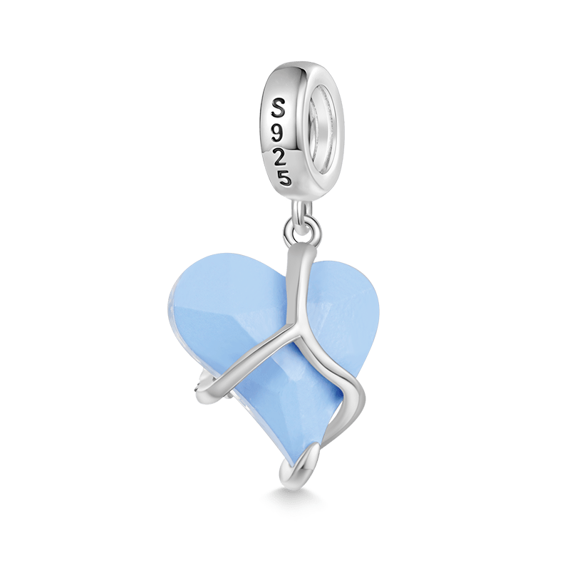 Gnoce Stars Surround Crooked Heart Pendant Dangle Charm_2