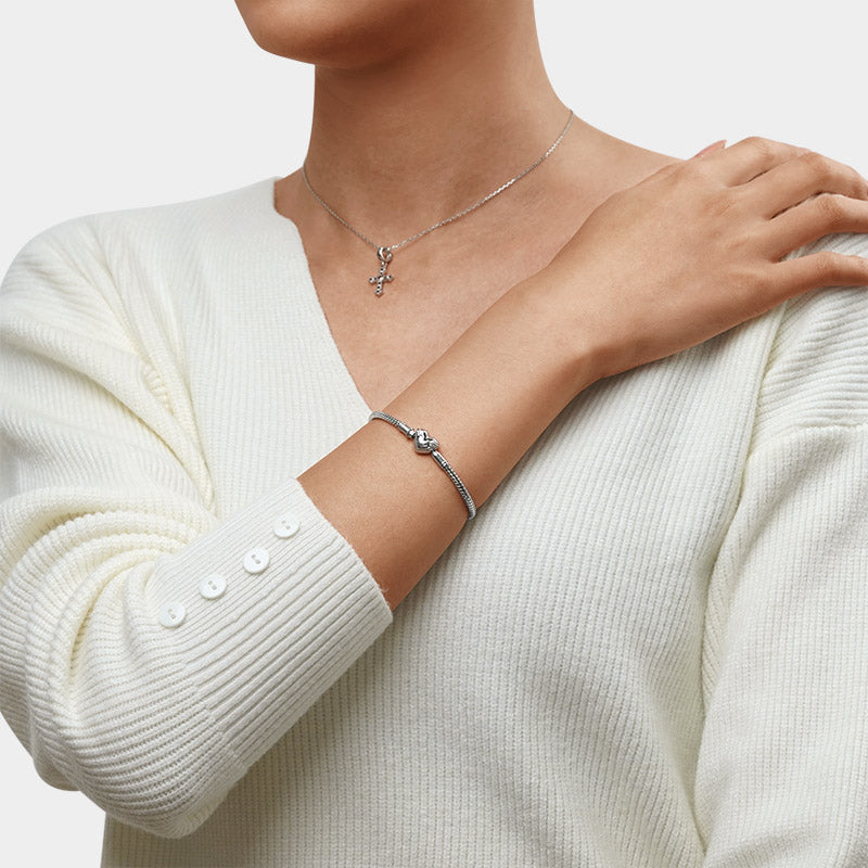 Gnoce Angel Wings Love Basic Snake Chain Bracelet_4