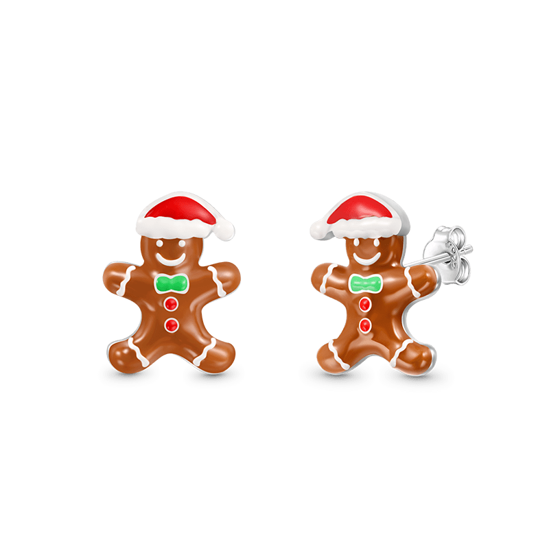 Gnoce Christmas Gingerbread Man Stud Earrings_2