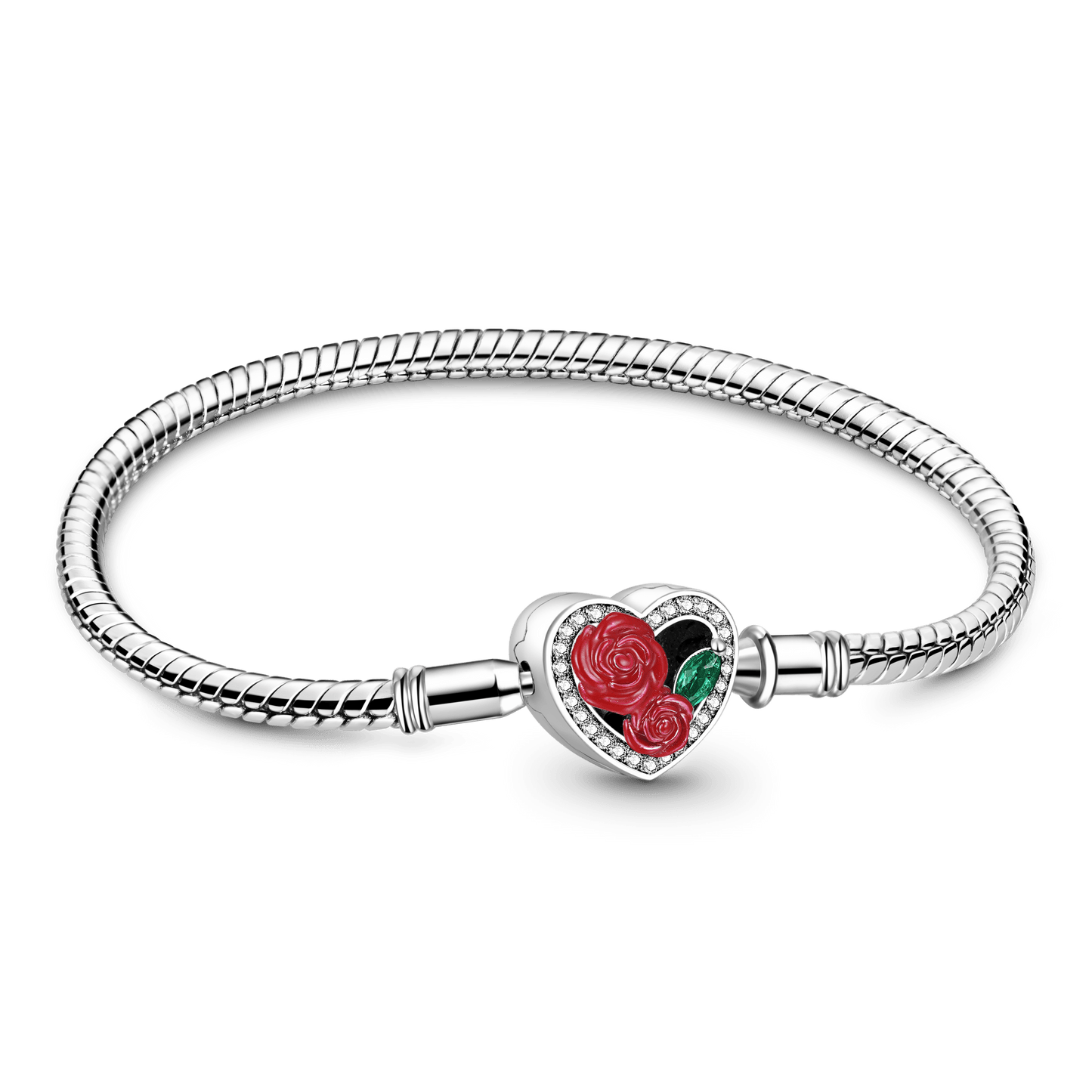 Gnoce Roses Heart Basic Snake Chain Bracelet_1