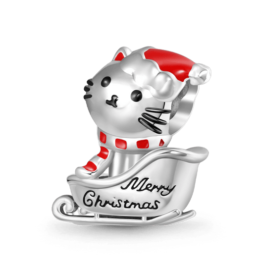 Gnoce Christmas Cat Sleigh Charm_1