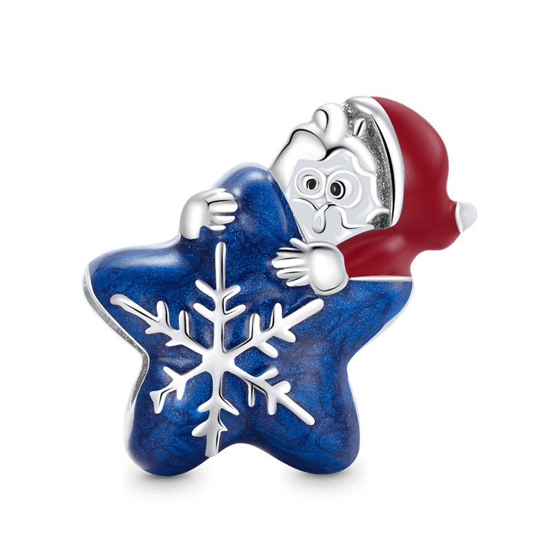 Santa Claus Embraces Star Charm Bead 925 Sterling Silver_1