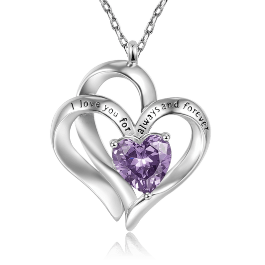 Gnoce "I love you for always and forever" Love Heart Necklace_1