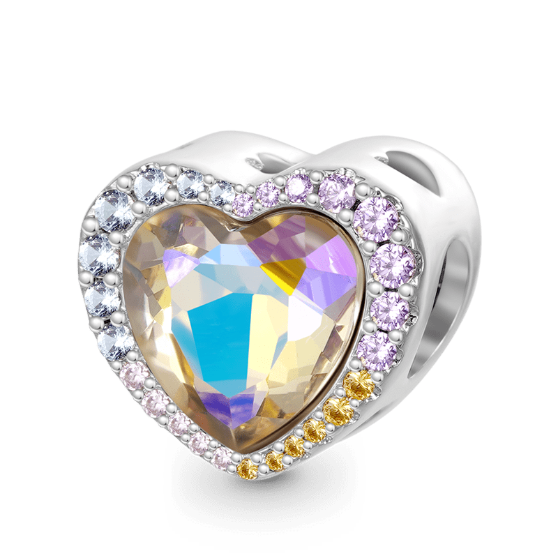 Gnoce Sparkling Personalized Photo Heart Charm_2