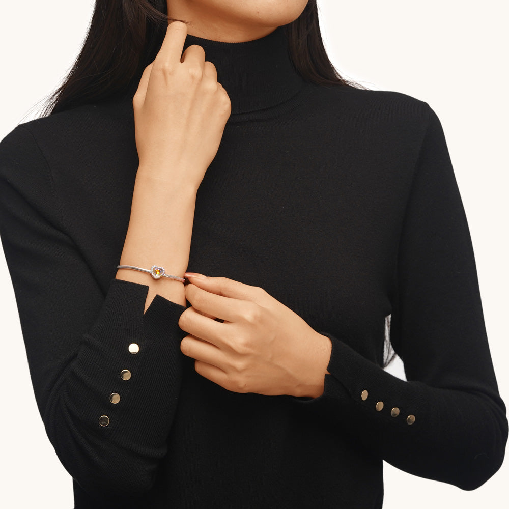 Gnoce Sparkling Personalized Photo Heart Charm_4