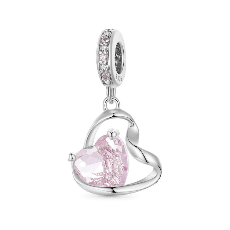 Gnoce Thanksgiving Pink Heart Ribbon Pendant Dangle Charm_1