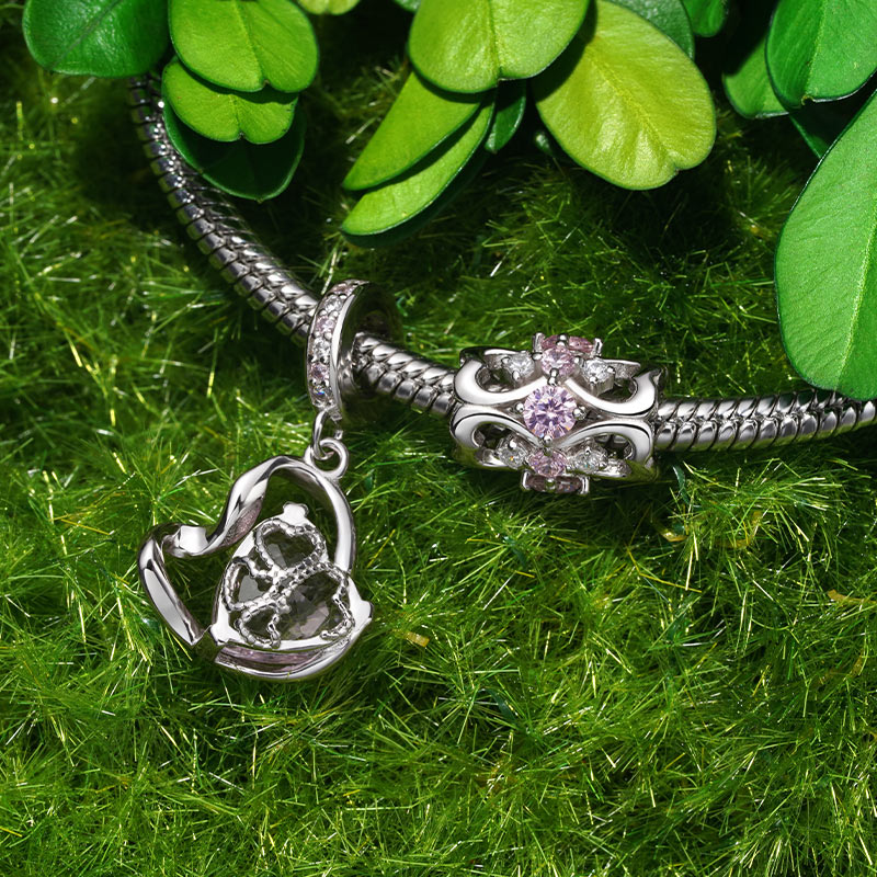 Gnoce Thanksgiving Pink Heart Ribbon Pendant Dangle Charm_5