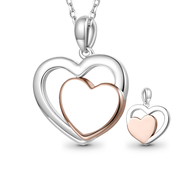 Gnoce Engravable Name Love Heart Necklace