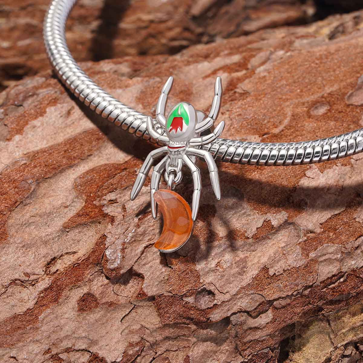 Gnoce Spider Hanging Color-changing Moon Pendant Dangle Charm_3