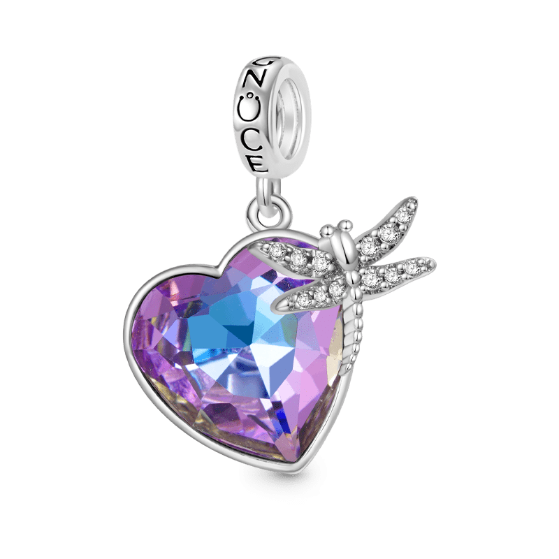 Gnoce Dragonfly Purple Heart Charm_1