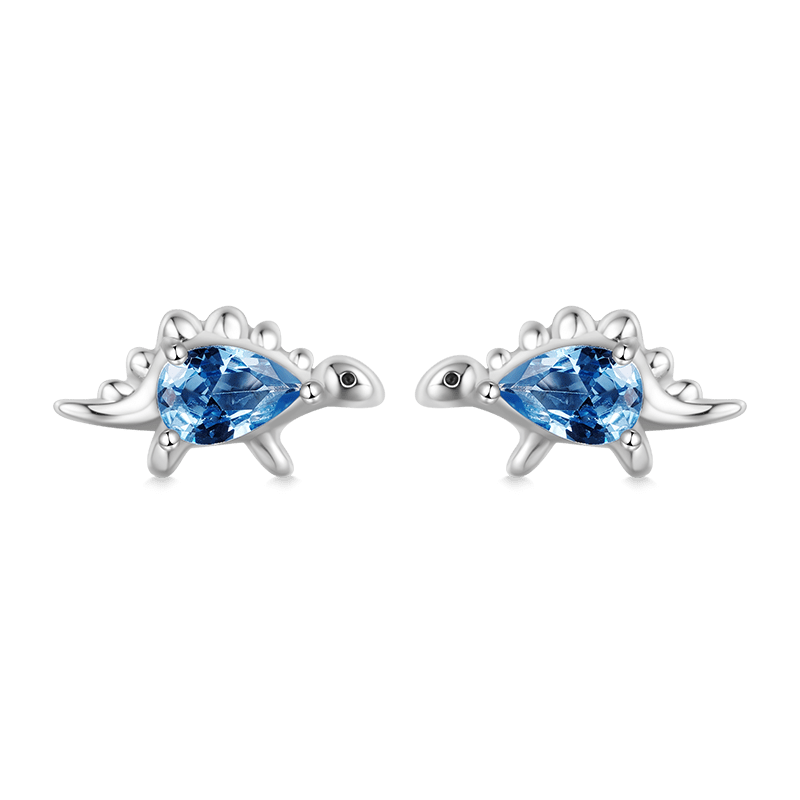 Gnoce Sparkling Stegosaurus Stud Earrings_2