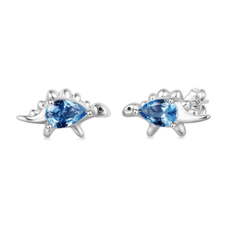 Gnoce Sparkling Stegosaurus Stud Earrings_1