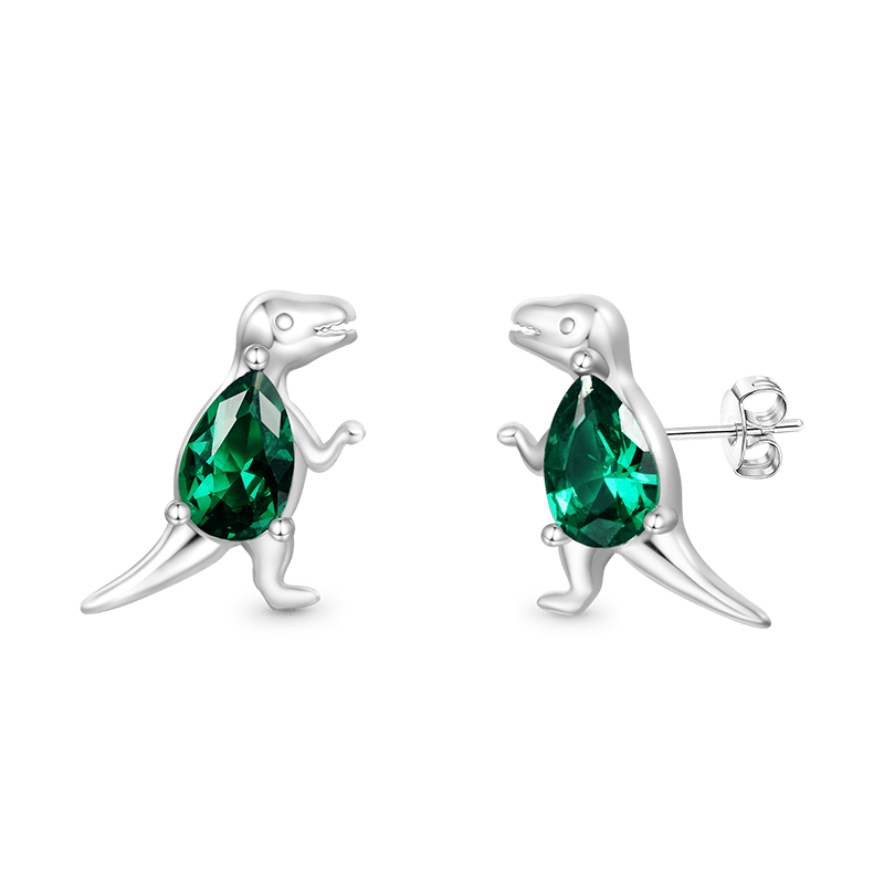 Gnoce Sparkling Tyrannosaurus Rex Stud Earrings_1