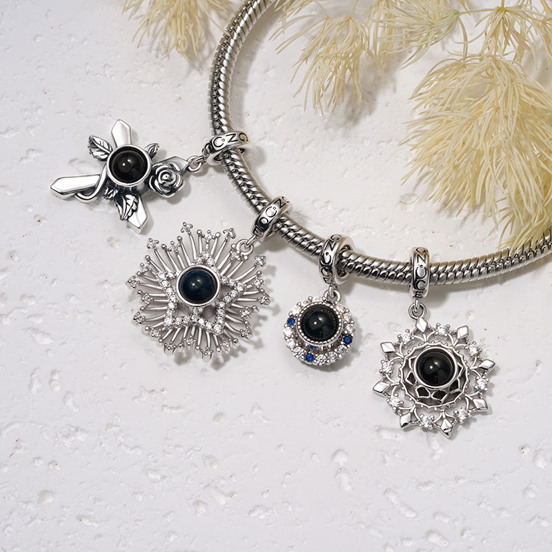 Gnoce Projection Round Personalized Photo Pendant Dangle Charm_3