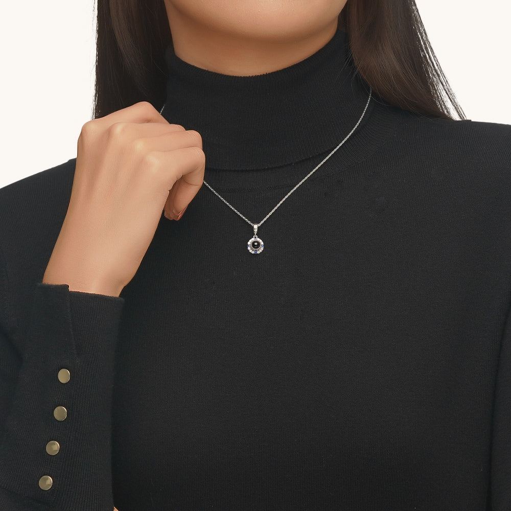 Gnoce Projection Round Personalized Photo Pendant Dangle Charm_2