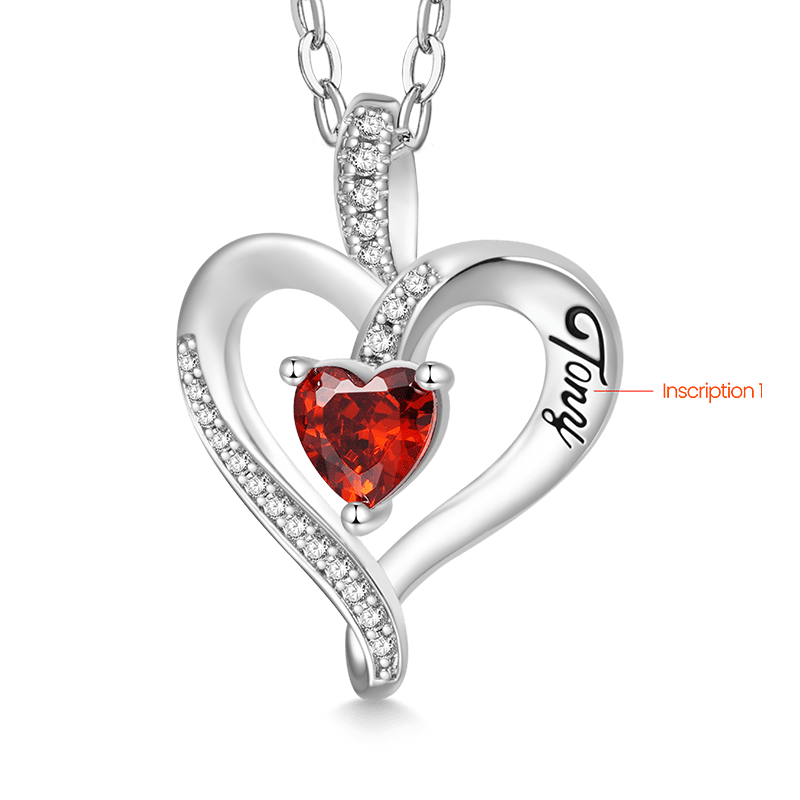 Gnoce Birthstone Heart Personalized Necklace_2