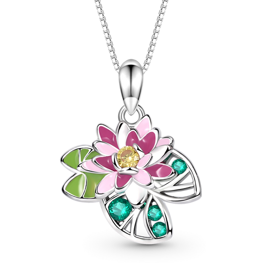 Gnoce Water Lotus flower Necklace_1