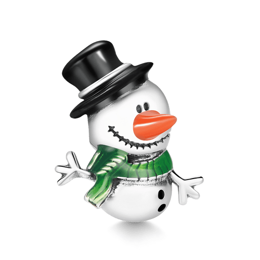 Mr. Snowman Charm Bead 925 Sterling Silver_1
