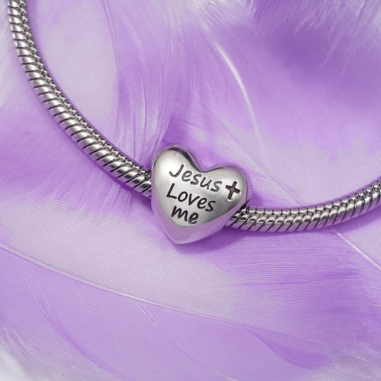 Gnoce Jesus Loves Me Religious Heart Charm_3