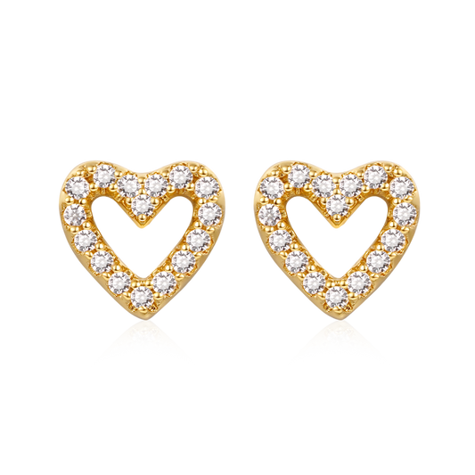 Gnoce Diamond Heart Stud Earrings_1