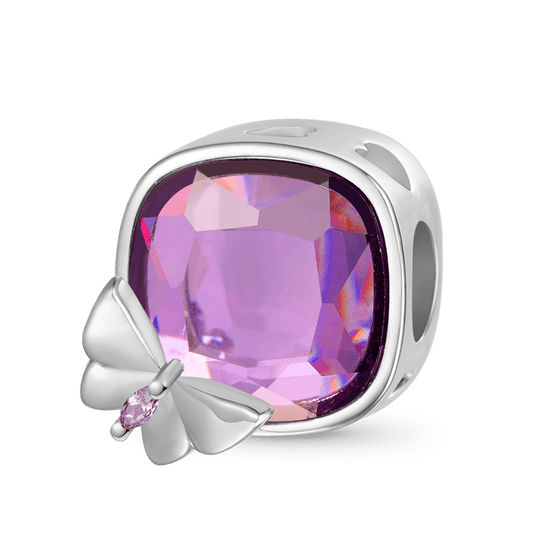 Gnoce Sparkling Amethyst Stone Butterfly Charm_1