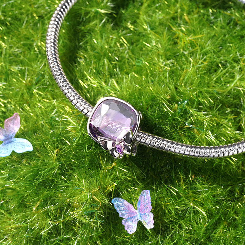 Gnoce Sparkling Amethyst Stone Butterfly Charm_3