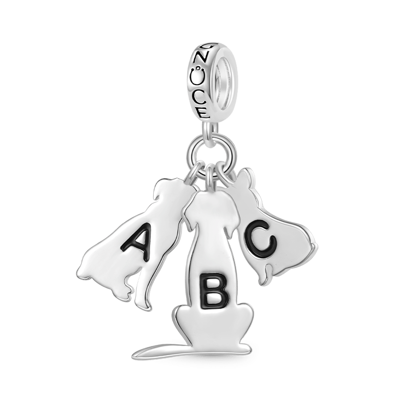 Gnoce Multi-pet Letters Personalized Dog Pendant Dangle Charm_1
